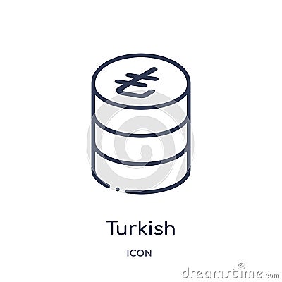 Linear turkish icon from Commerce outline collection. Thin line turkish icon isolated on white background. turkish trendy Vector Illustration