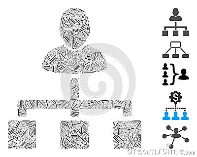 Linear User Hierarchy Icon Vector Collage Stock Photo