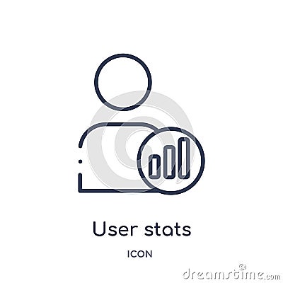 Linear user stats icon from Business and analytics outline collection. Thin line user stats vector isolated on white background. Vector Illustration