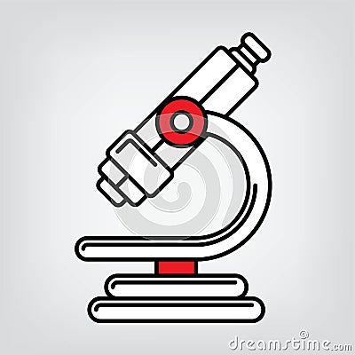 Linear vector microscope. Vector Illustration