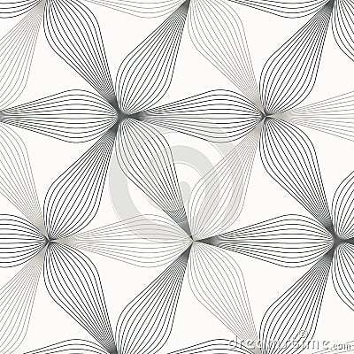 Linear vector pattern, repeating abstract flower leaves, gray line of leaf or flower, floral. graphic clean design for fabric Vector Illustration