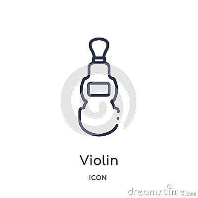 Linear violin icon from Drinks outline collection. Thin line violin vector isolated on white background. violin trendy Vector Illustration