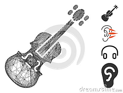 Linear Violin Vector Mesh Stock Photo