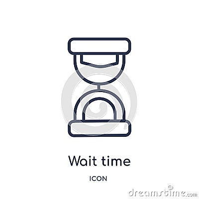 Linear wait time icon from Delivery and logistics outline collection. Thin line wait time vector isolated on white background. Vector Illustration