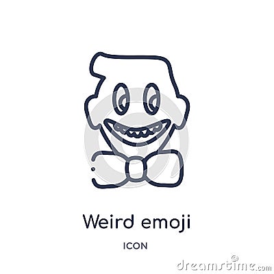 Linear weird emoji icon from Emoji outline collection. Thin line weird emoji vector isolated on white background. weird emoji Vector Illustration