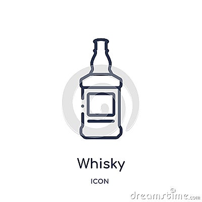 Linear whisky icon from Alcohol outline collection. Thin line whisky vector isolated on white background. whisky trendy Vector Illustration