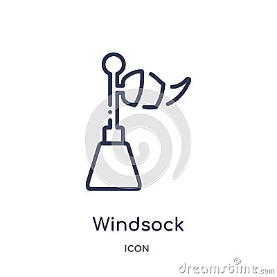 Linear windsock icon from Ecology outline collection. Thin line windsock vector isolated on white background. windsock trendy Vector Illustration