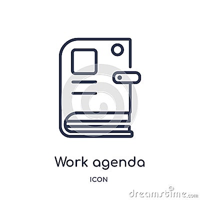 Linear work agenda icon from General outline collection. Thin line work agenda icon isolated on white background. work agenda Vector Illustration