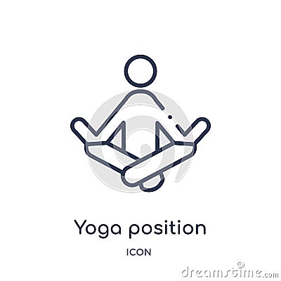Linear yoga position icon from Behavior outline collection. Thin line yoga position vector isolated on white background. yoga Vector Illustration