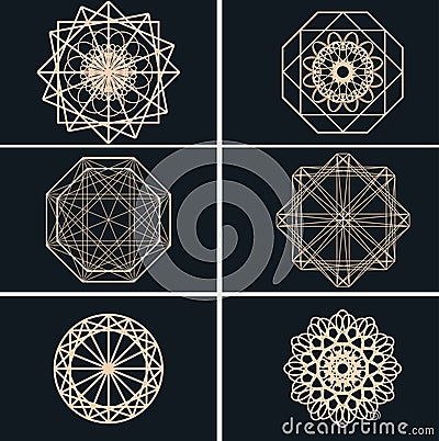 Lineart ornament logo templates Vector Illustration