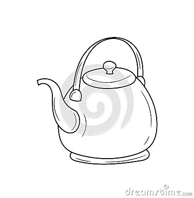 Simple Water drink kettle, colored Line art vector illustration Cartoon Illustration