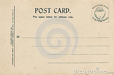 Lined Blank Vintage Postcard Stock Photo