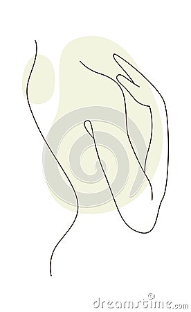 Lined Female Side Body Part Vector Illustration