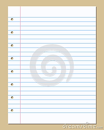 Lined notebook paper Vector Illustration