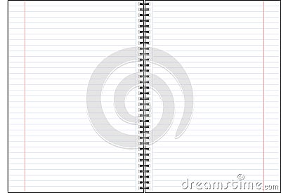 A lined notebook in a spiral binding vector Vector Illustration