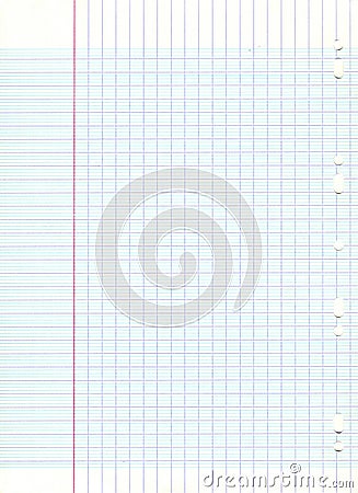 Lined school sheet of paper Stock Photo