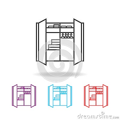 linen closet icon. Elements of furniture in multi colored icons. Premium quality graphic design icon. Simple icon for websites, we Stock Photo