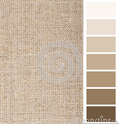 Linen hessian fabric color chart Stock Photo