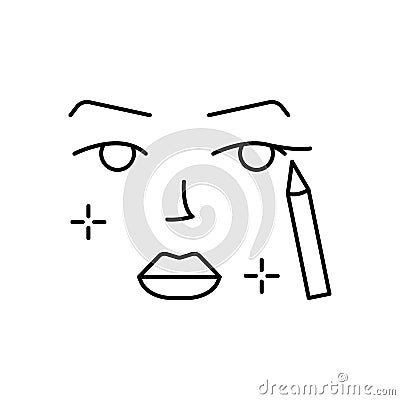 Liner, face icon. Simple line, outline vector elements of beauty salon things for ui and ux, website or mobile application Stock Photo