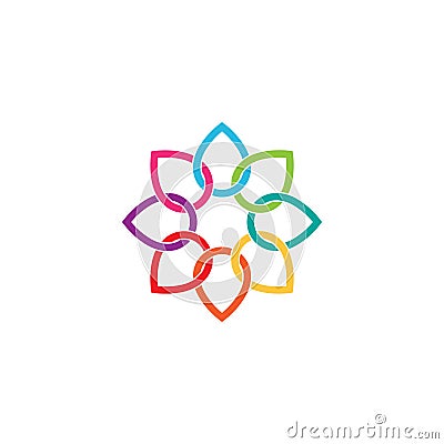 Lines abstract drop water flowers logo symbol icon vector graphic design illustration idea creative Vector Illustration