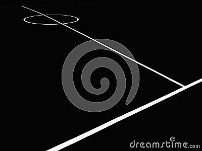 Lines, abstract sports background or texture on outdoor sports field. (black and white shooting) Stock Photo