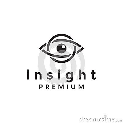 Lines circle eye modern insight logo symbol icon vector graphic design illustration idea creative Vector Illustration