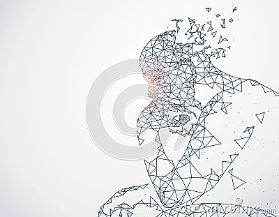 Lines connected to thinkers. Stock Photo