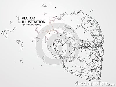 Lines connected to thinkers, symbolizing the meaning of artificial intelligence. Vector Illustration