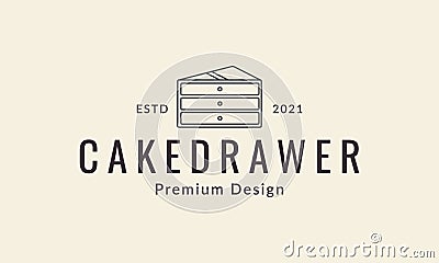 Lines drawer with cakes logo design vector icon symbol illustration Vector Illustration