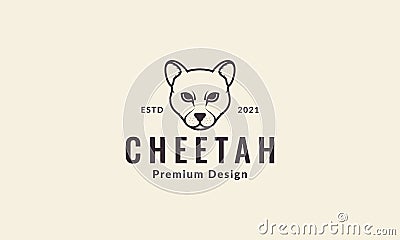 Lines head cheetah logo symbol vector icon illustration design Vector Illustration