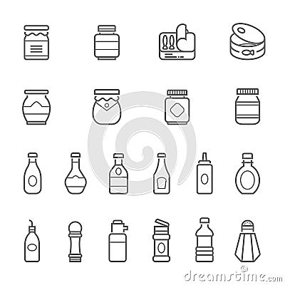 Lines icon set - ketchup Vector Illustration