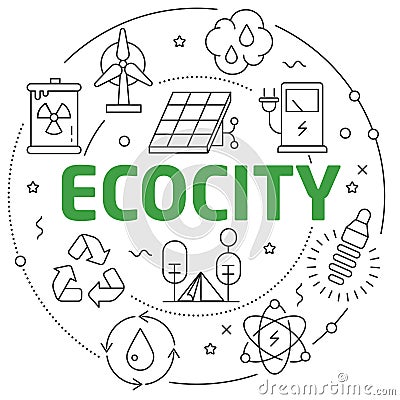 Lines illustration ecocity Vector Illustration