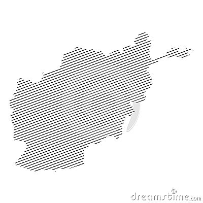 Lines map of Afghanistan isolated on white background Vector Illustration