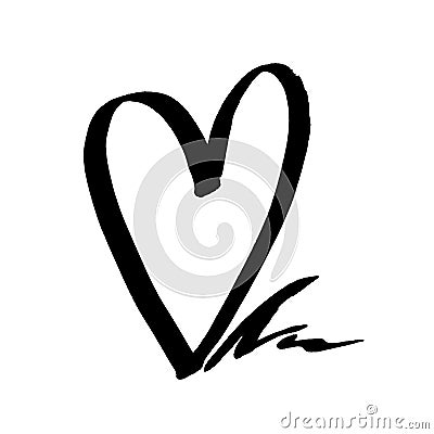 Lines marker heart Valentine`s day love black white Stock Photo