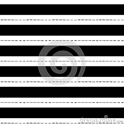 Lines stripes dots boho pattern of doodle seamless tile , black isolated on white vector illustration . striped line geometric eth Vector Illustration