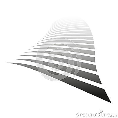 Lines on white background. Diminishing perspective view Vector Illustration