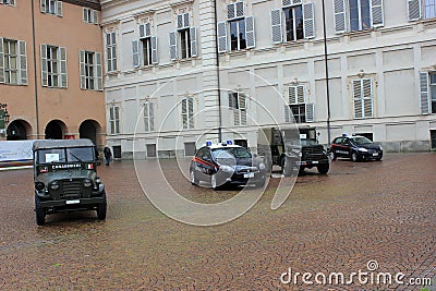 Carabinieri Police Cars in Turin, Italy. Editorial Stock Photo