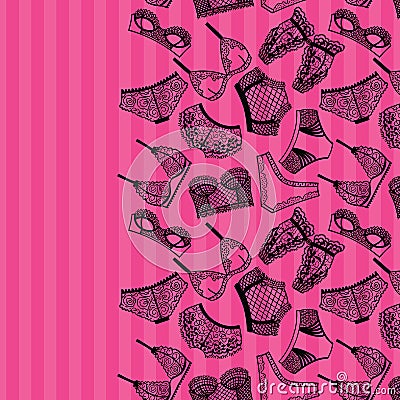 Lingerie panty and bra background. Vector Illustration