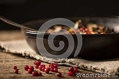 Lingonberries on table Stock Photo