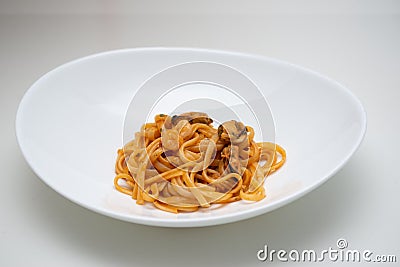 Linguine allo scoglio typical Italian dish Stock Photo