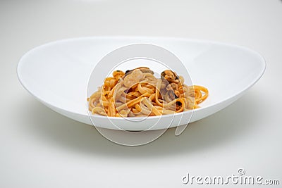 Linguine allo scoglio typical Italian dish Stock Photo