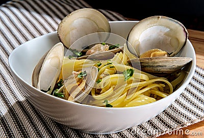 Linguine Littleneck Clam Sauce Stock Photo