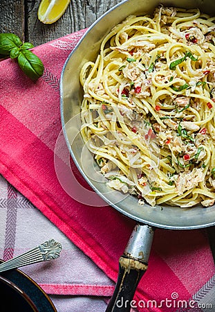 Linguini with Clams Stock Photo