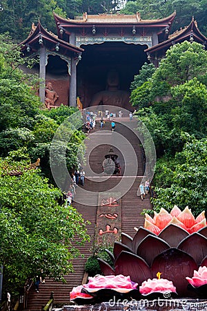 Lingyun Shan Mountain temple China Editorial Stock Photo