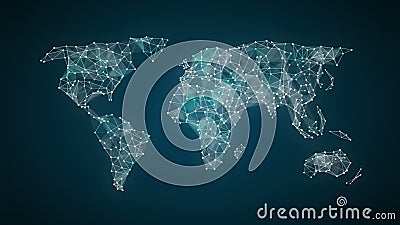 A linha de conexão dos pontos, pontos faz o mapa do mundo global, Internet das coisas 2 A linha de conexão dos pontos, pontos faz o mapa do mundo global, Internet das coisas 2