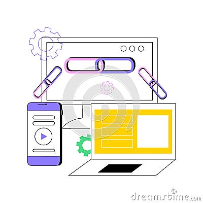 Link building abstract concept vector illustration Vector Illustration