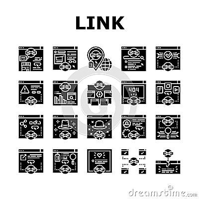 Link Building And Optimization Icons Set Vector Stock Photo