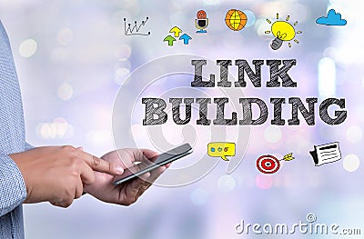 LINK BUILDING Stock Photo