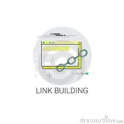 Link Building Seo Keywording Search Icon Vector Illustration