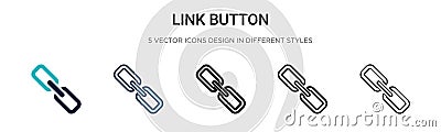 Link button icon in filled, thin line, outline and stroke style. Vector illustration of two colored and black link button vector Vector Illustration